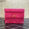 Bolsa Valentino Roman Stud Strass - Rosa/Dourado