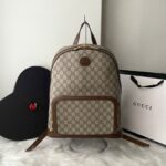 Mochila Gucci Interlock G - Bege/Marrom