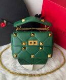 Bolsa Valentino Roman Stud Nappa - Verde/Dourado