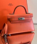 Bolsa Hermes Kelly Mini 20 - Laranja/Prata