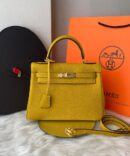 Bolsa Hermes Kelly 28 - Amarelo/Dourado