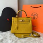 Bolsa Hermes Kelly 28 - Amarelo/Dourado