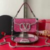 Bolsa Valentino Locò Bordada - Rosa