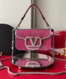 Bolsa Valentino Locò Bordada - Rosa