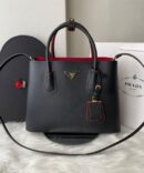 Bolsa Prada Double em Couro Saffiano - Preto