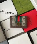 Carteira Gucci Porta Cartões Ophidia Oferta - Bege/Marrom