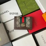 Carteira Gucci Porta Cartões Ophidia - Bege/Marrom
