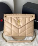 Bolsa YSL Puffer - Nude/Dourado