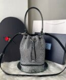 Bolsa Prada Mini Cristais - Preto/Prata