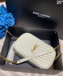 Bolsa YSL Lou Mini Bag - Branco/Dourado