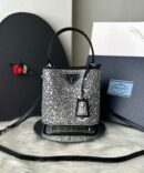 Bolsa Prada Panier Cristais - Preto/Prata