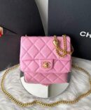 Bolsa Chanel Flap Pequena - Rosa 