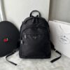 Mochila Prada em Couro Saffiano e Re-Nylon - Preto