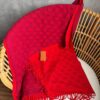 Manta Gucci Xadrez Monogram Dupla Face-Vermelho