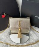 Bolsa YSL Kate Metalizado com Tassel - Dourado