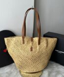 Bolsa Saint Laurent Tote Palha - Bege/Marrom