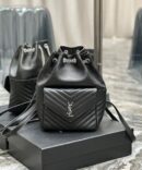 Mochila Saint Laurent Joe Matelassê - Preto/Prata