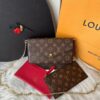 Pochete Louis Vuitton Félicie Monogram - Marrom/Vermelho