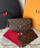 Pochete Louis Vuitton Félicie Monogram - Marrom/Vermelho