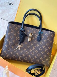 Bolsa LV Tote Flower - Marrom/Preto