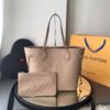 Bolsa LV Neverfull Monogram Empreinte - Bege/Bordô