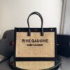 Bolsa Saint Laurent Rive Gauche Palha - Bege/Preto