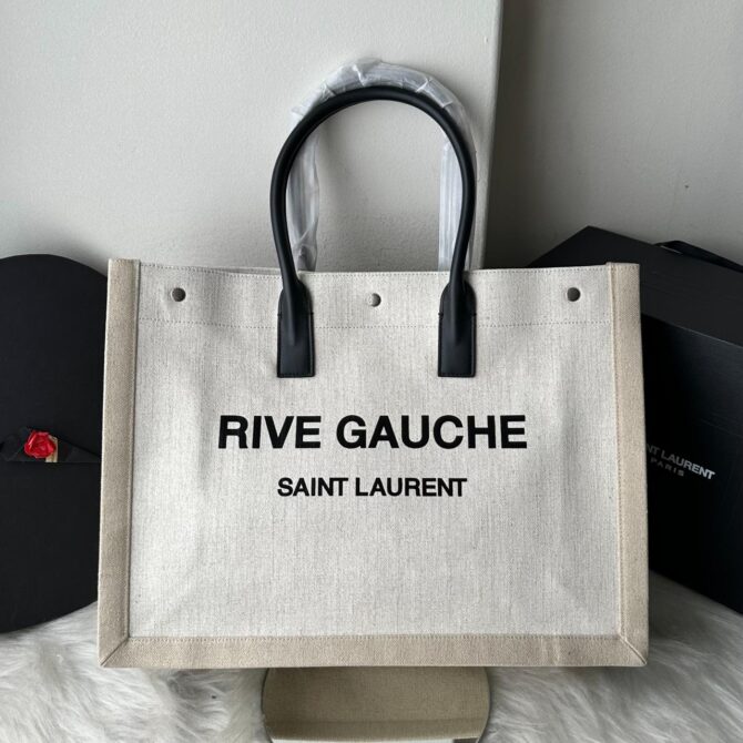 Bolsa Saint Laurent Rive Gauche Palha - Imagem 15