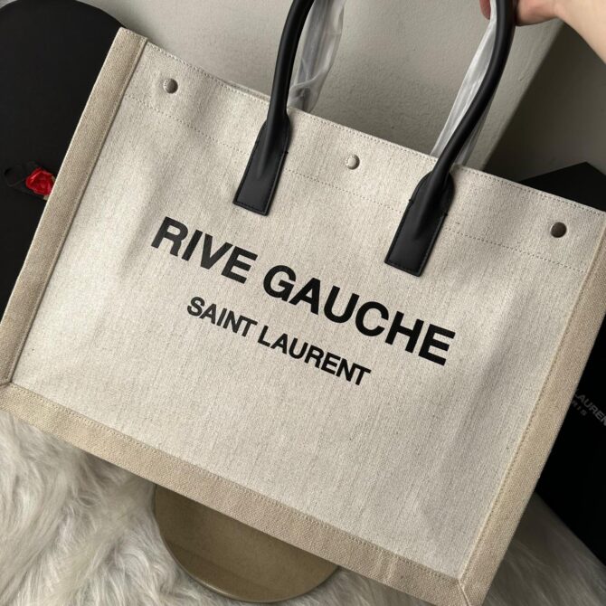 Bolsa Saint Laurent Rive Gauche Palha - Imagem 16