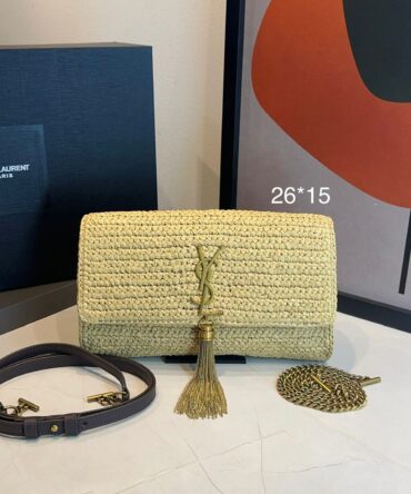 Bolsa Saint Laurent Tiracolo Kate Ráfia