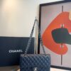 Bolsa Chanel Classic 255 Caviar - Azul Marinho/Prata