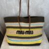 Bolsa Miu Miu Tote-Verde/Bege