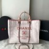 Bolsa Chanel Tote Fibra - Bege/Rosa