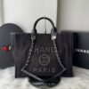 Bolsa Chanel Tote Perolas - Preto