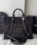 Bolsa Chanel Tote Perolas - Preto