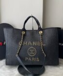 Bolsa Chanel Tote Trançada - Preto