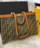 Bolsa Fendi Peekaboo Monogram FF - Verde/Marrom