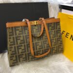 Bolsa Fendi Peekaboo Monogram FF - Verde/Marrom