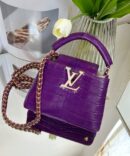 Bolsa LV Capucines Crocodillien Mini - Roxo