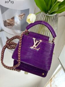 Bolsa LV Capucines Crocodillien Mini - Roxo
