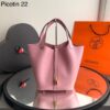 Bolsa Hermes Picotin Lock 22 - Rosa/Dourado