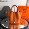 Bolsa Hermes Picotin Lock 22 - Laranja/Prata