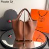 Bolsa Hermes Picotin Lock 22 - Caramelo/Prata