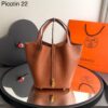 Bolsa Hermes Picotin Lock 22 - Caramelo/Dourado