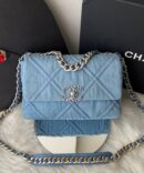 Bolsa Chanel 19 Jeans Média - Azul