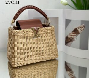 Bolsa LV Capucines BB Ráfia - Bege/Caramelo