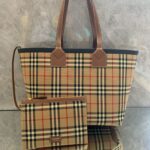 Bolsa Burberry London Xadrez - Bege/Marrom
