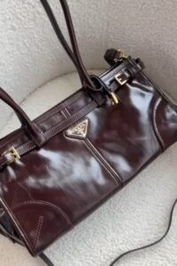 Bolsa Prada Tote Couro - café
