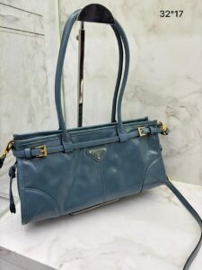 Bolsa Prada Tote Couro -azul claro
