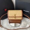 Bolsa Saint Laurent Solferino Ráfia Trançada - Bege/Marrom