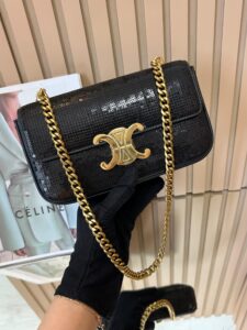 Bolsa Celine Claude com Aplicações - Preto